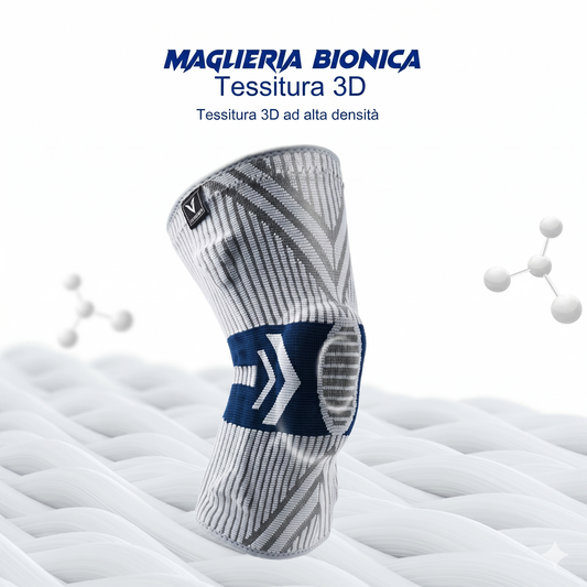 Ginocchiera Sportiva a Compressione 3D con Anello in Silicone e Molle Laterali | Supporto per Basket e Pallavolo