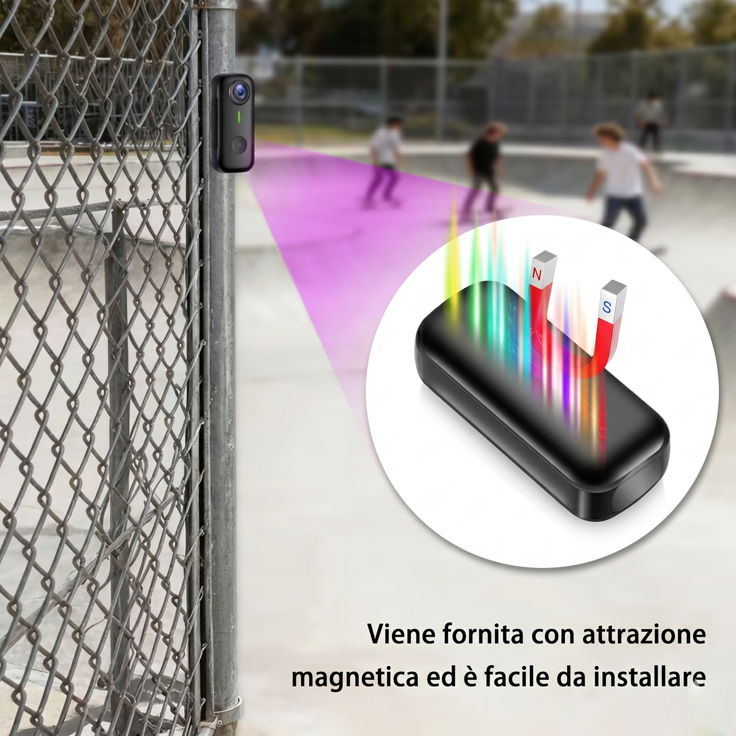 Mini Action Cam Magnetica Lenovo 2K | Thumb Camera Indossabile con Wi-Fi e Stabilizzatore per Vlog, Moto e Sport