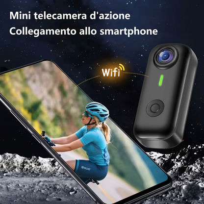 Mini Action Cam Magnetica Lenovo 2K | Thumb Camera Indossabile con Wi-Fi e Stabilizzatore per Vlog, Moto e Sport
