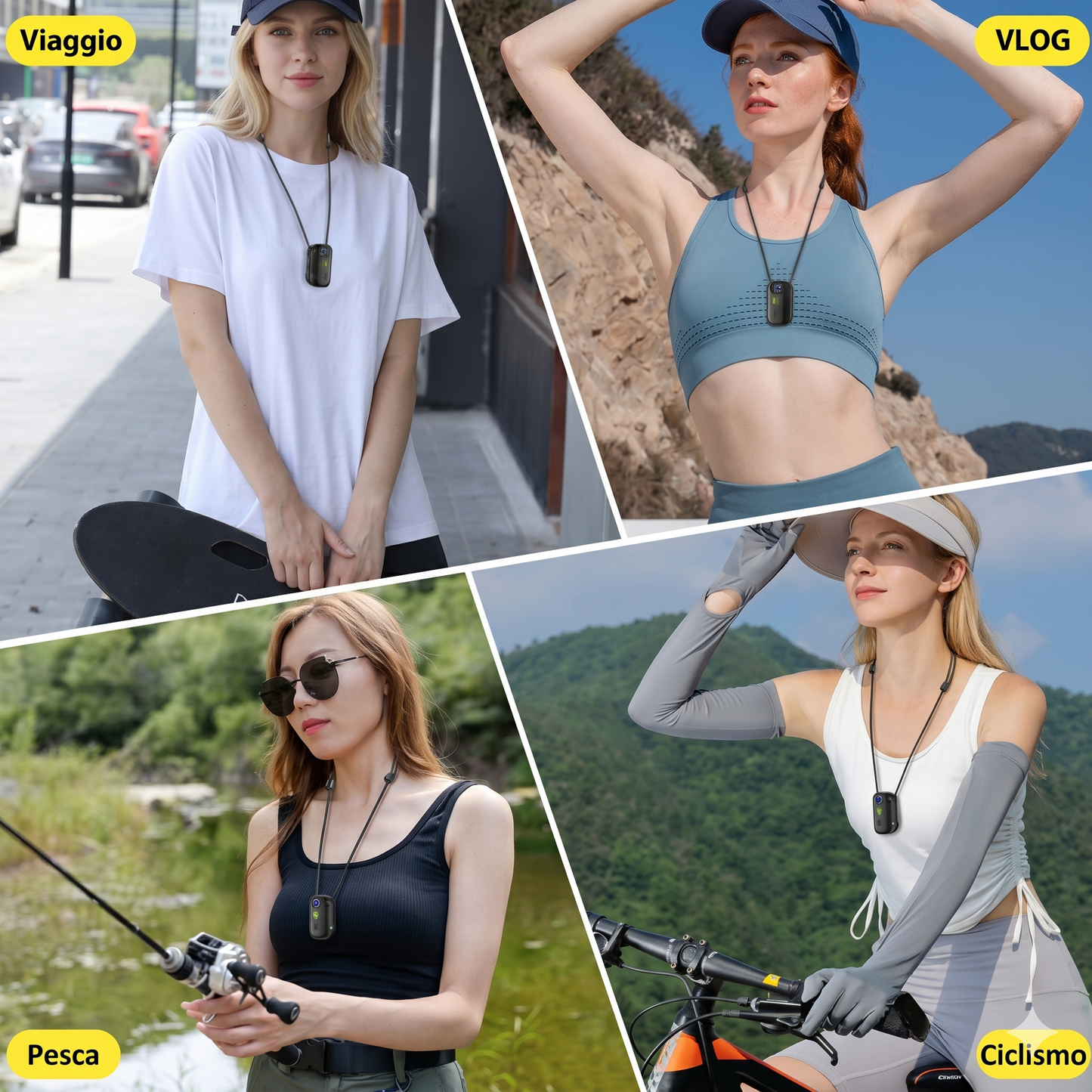 Mini Action Cam Magnetica Lenovo 2K | Thumb Camera Indossabile con Wi-Fi e Stabilizzatore per Vlog, Moto e Sport