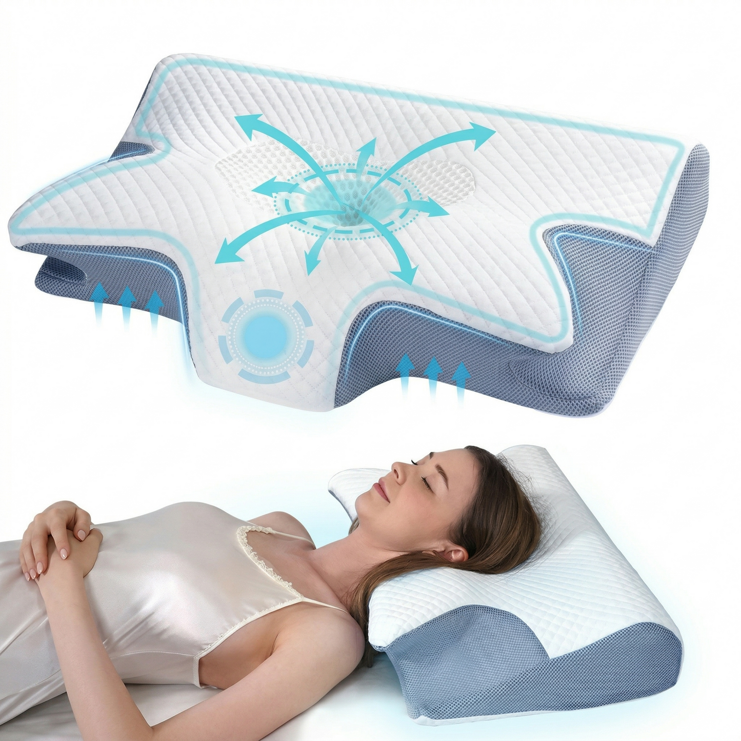 Cuscino a farfalla ergonomico