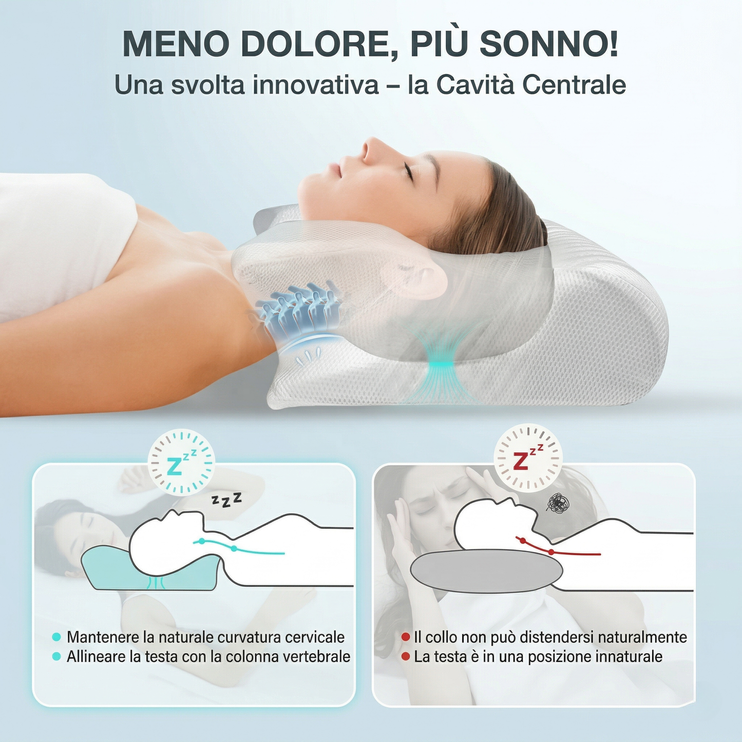 Cuscino a farfalla ergonomico