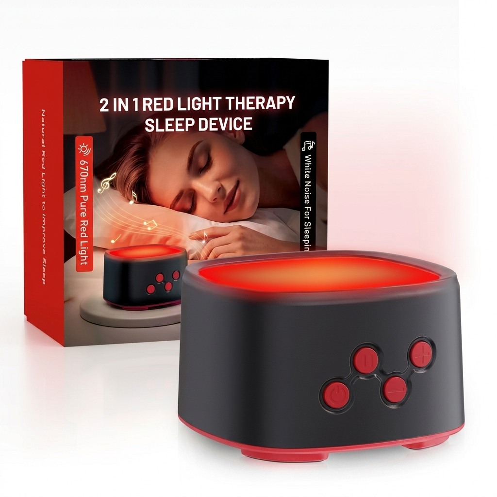 Dispositivo per il Sonno 2 in 1 | Terapia a Luce Rossa 670nm e Rumore Bianco