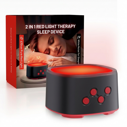 Dispositivo per il Sonno 2 in 1 | Terapia a Luce Rossa 670nm e Rumore Bianco