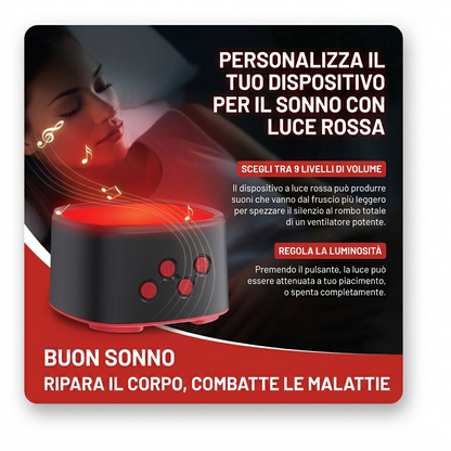 Dispositivo per il Sonno 2 in 1 | Terapia a Luce Rossa 670nm e Rumore Bianco