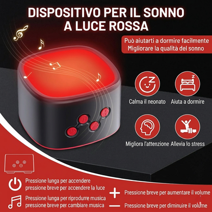 Dispositivo per il Sonno 2 in 1 | Terapia a Luce Rossa 670nm e Rumore Bianco