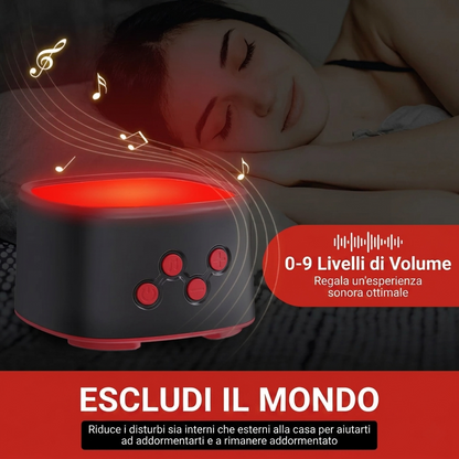 Dispositivo per il Sonno 2 in 1 | Terapia a Luce Rossa 670nm e Rumore Bianco