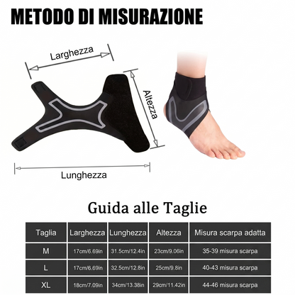 Cavigliera Sportiva a Compressione Regolabile | Fascia Protettiva Traspirante per Recupero e Prevenzione (1 Pezzo)
