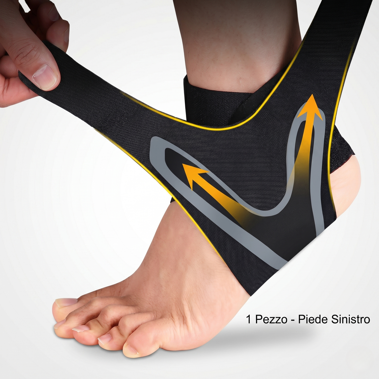 Cavigliera Sportiva a Compressione Regolabile | Fascia Protettiva Traspirante per Recupero e Prevenzione (1 Pezzo)