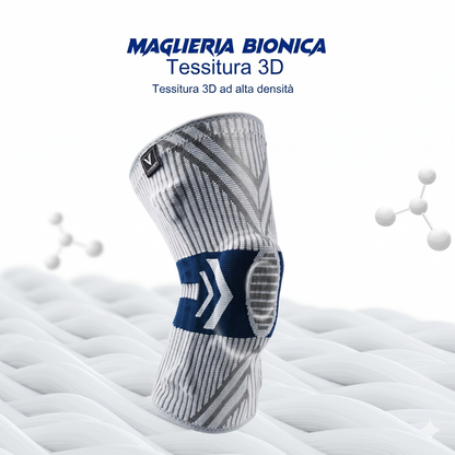 Ginocchiera Sportiva a Compressione 3D con Anello in Silicone e Molle Laterali | Supporto per Basket e Pallavolo