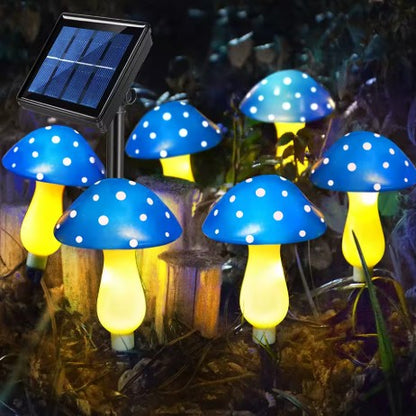 Set Luci Solari a Fungo per Giardino | Segnapasso Impermeabili con 8 Modalità (Blu, Rosso, RGB)