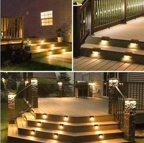 Set Luci Solari LED da Esterno | Segnapasso Wireless Impermeabili per Scale e Giardino